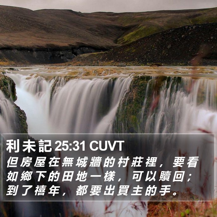 利 未 記 25:31 CUVT Bible Study