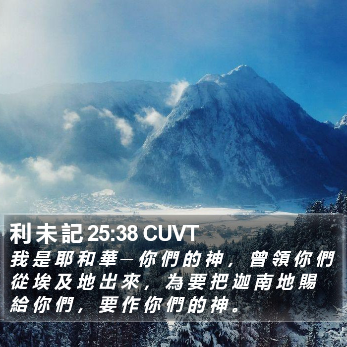 利 未 記 25:38 CUVT Bible Study