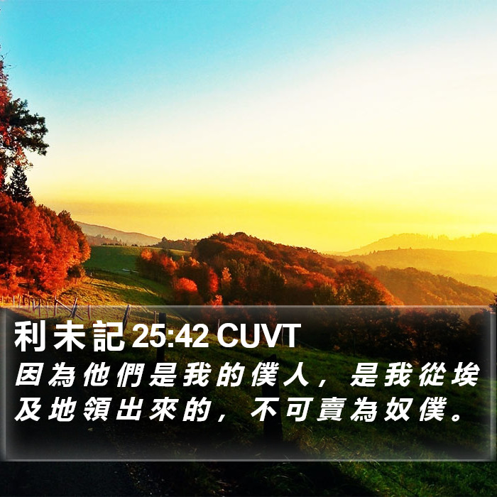 利 未 記 25:42 CUVT Bible Study