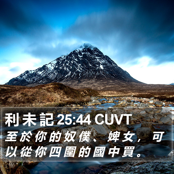 利 未 記 25:44 CUVT Bible Study