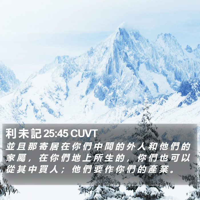 利 未 記 25:45 CUVT Bible Study