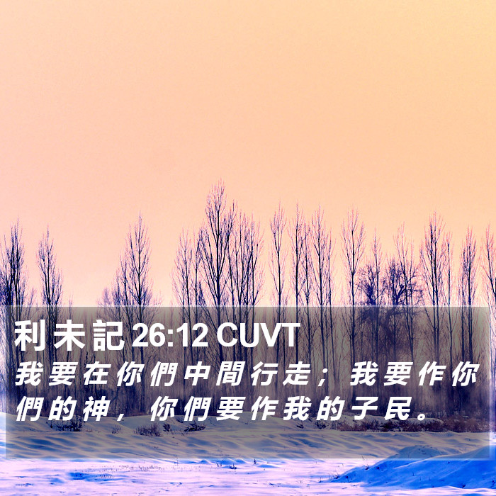 利 未 記 26:12 CUVT Bible Study