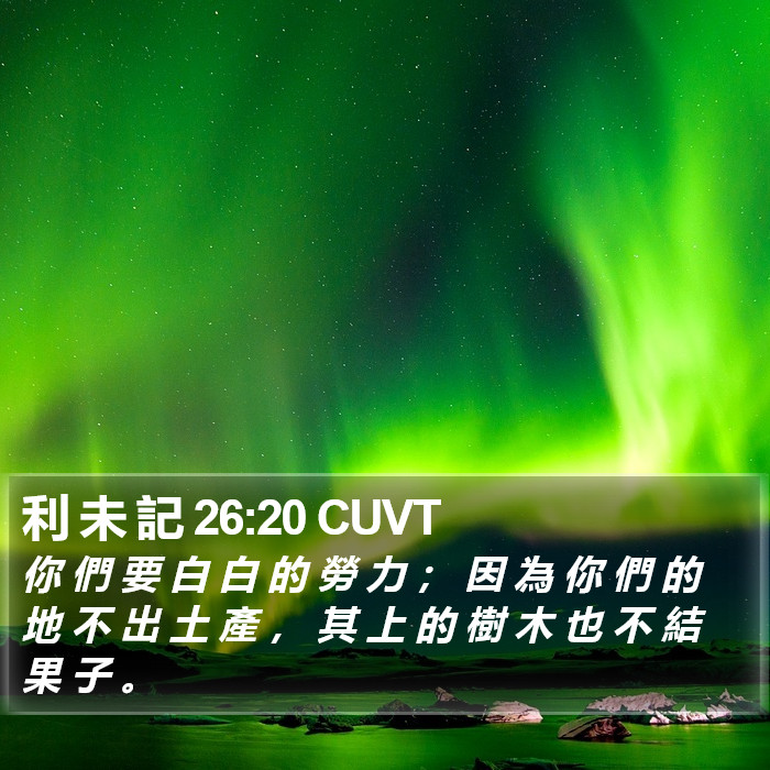 利 未 記 26:20 CUVT Bible Study