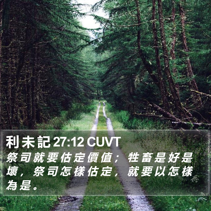 利 未 記 27:12 CUVT Bible Study