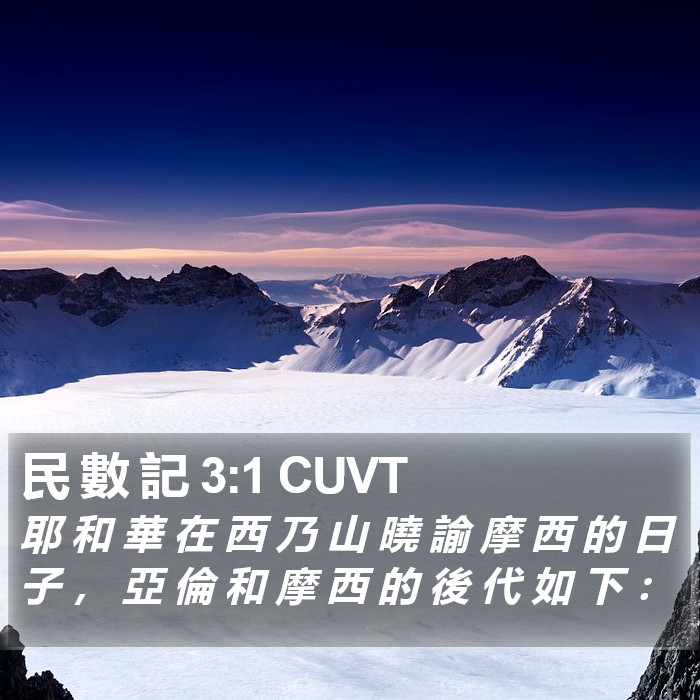 民 數 記 3:1 CUVT Bible Study