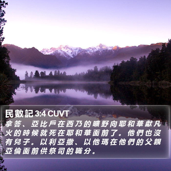 民 數 記 3:4 CUVT Bible Study