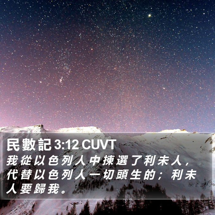 民 數 記 3:12 CUVT Bible Study