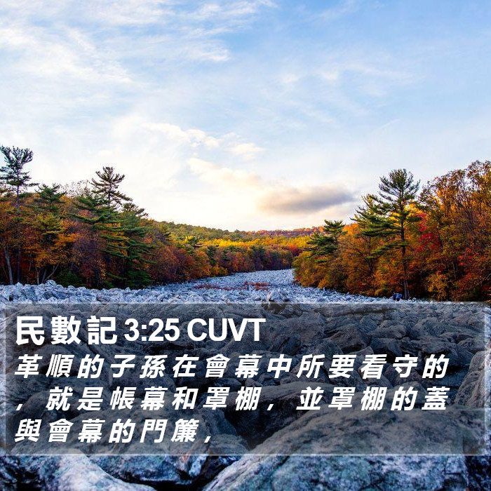 民 數 記 3:25 CUVT Bible Study