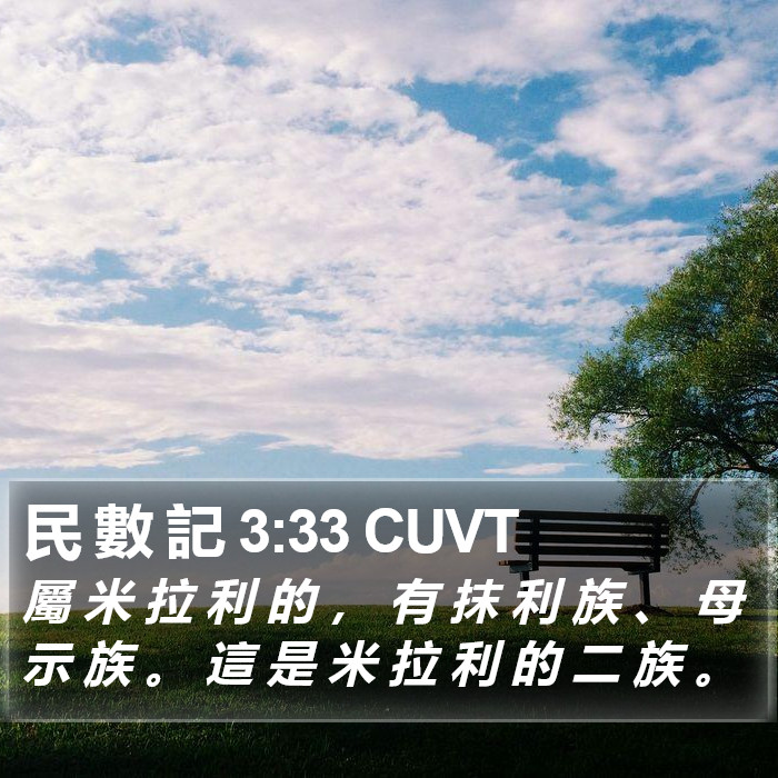 民 數 記 3:33 CUVT Bible Study