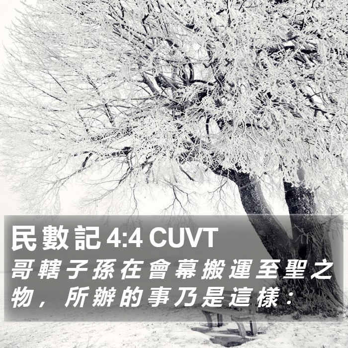 民 數 記 4:4 CUVT Bible Study