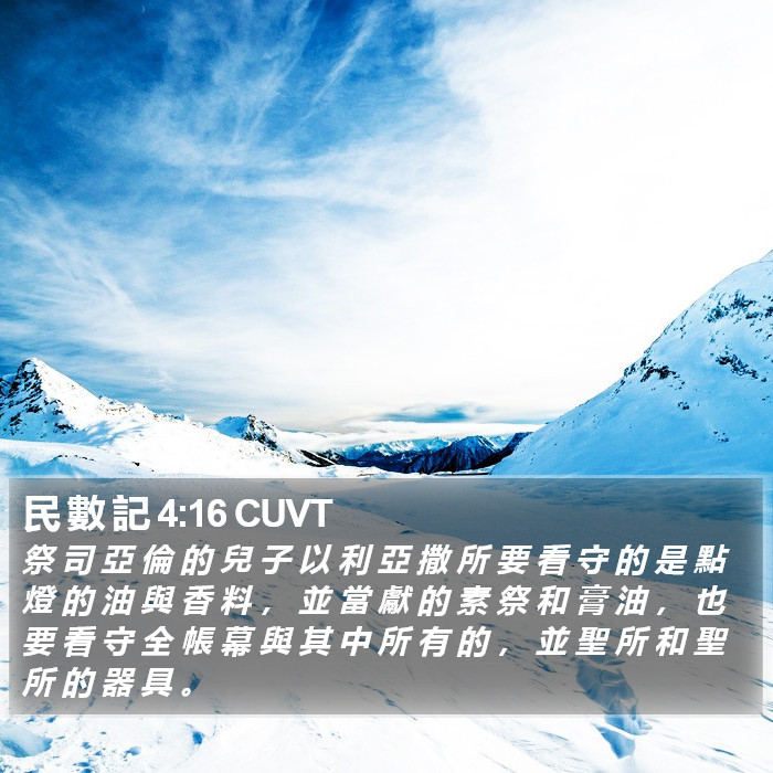 民 數 記 4:16 CUVT Bible Study