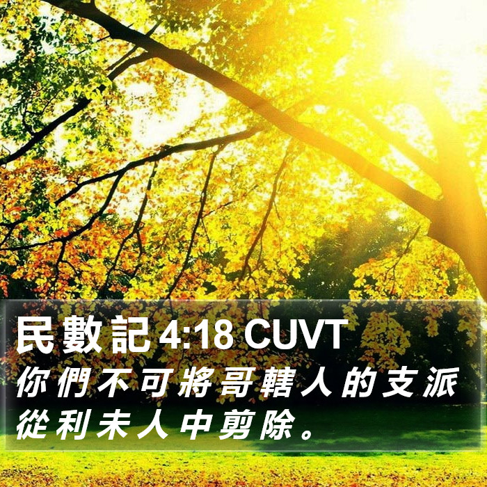 民 數 記 4:18 CUVT Bible Study
