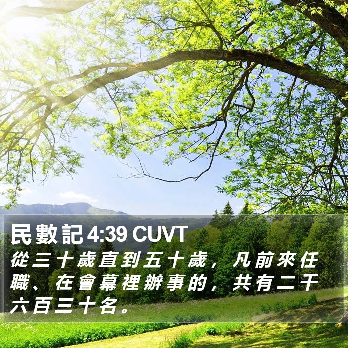民 數 記 4:39 CUVT Bible Study