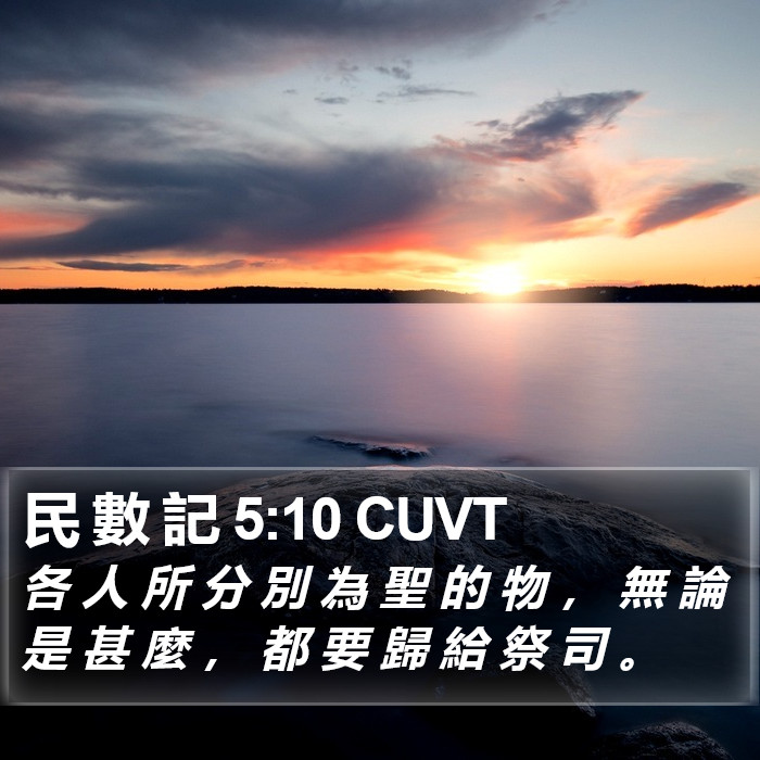 民 數 記 5:10 CUVT Bible Study