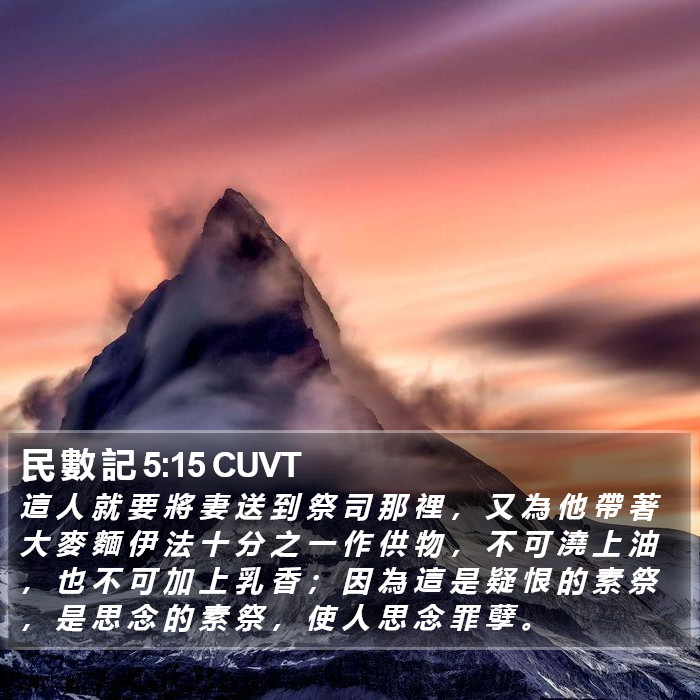 民 數 記 5:15 CUVT Bible Study