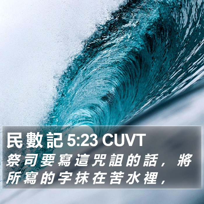民 數 記 5:23 CUVT Bible Study