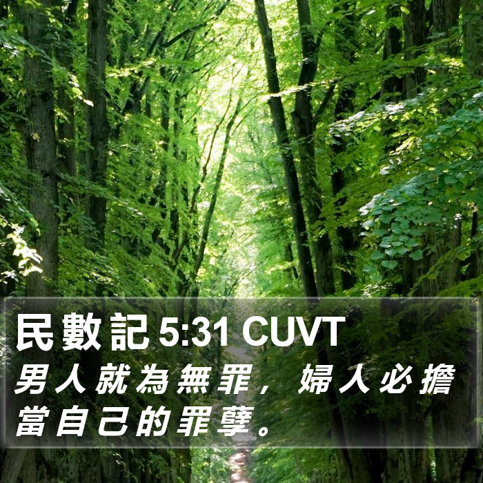 民 數 記 5:31 CUVT Bible Study