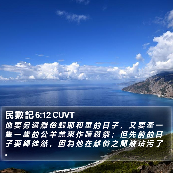 民 數 記 6:12 CUVT Bible Study