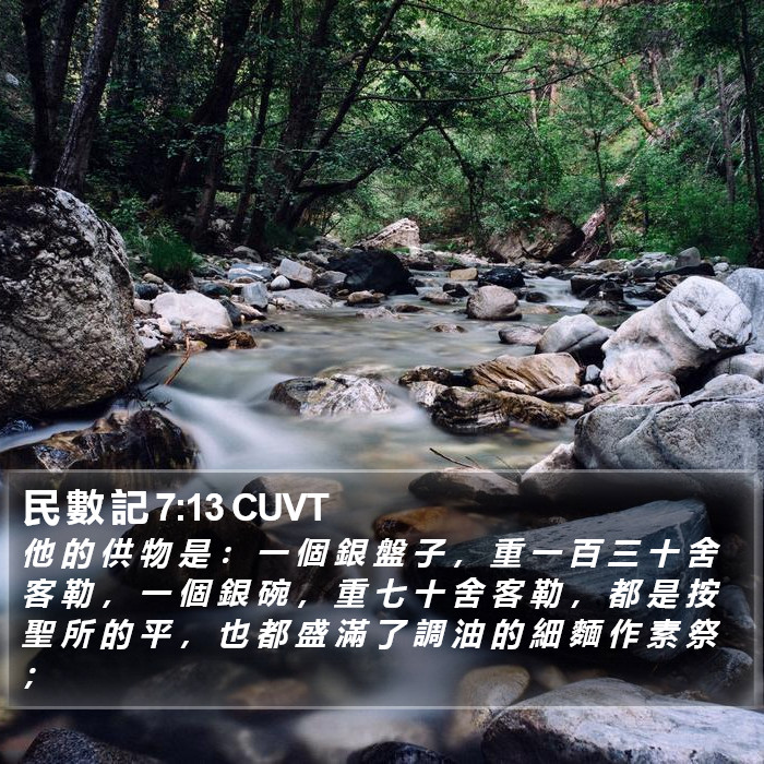 民 數 記 7:13 CUVT Bible Study