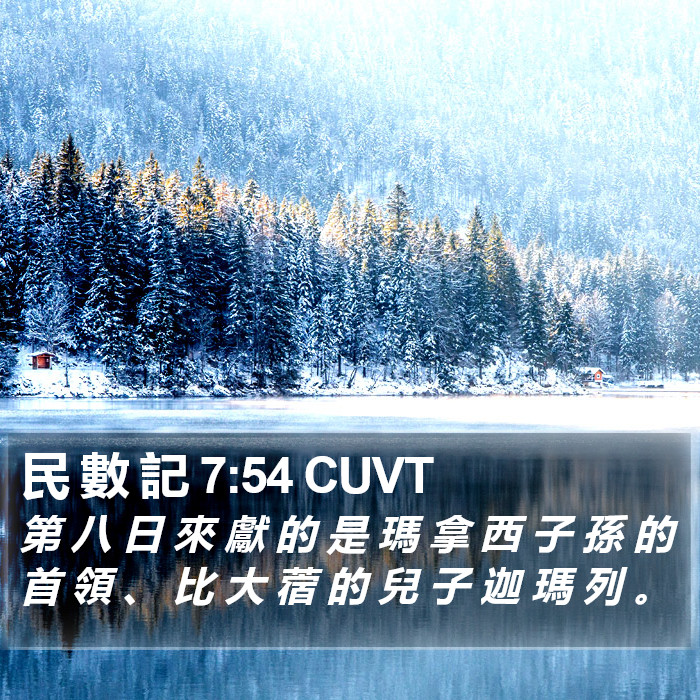 民 數 記 7:54 CUVT Bible Study