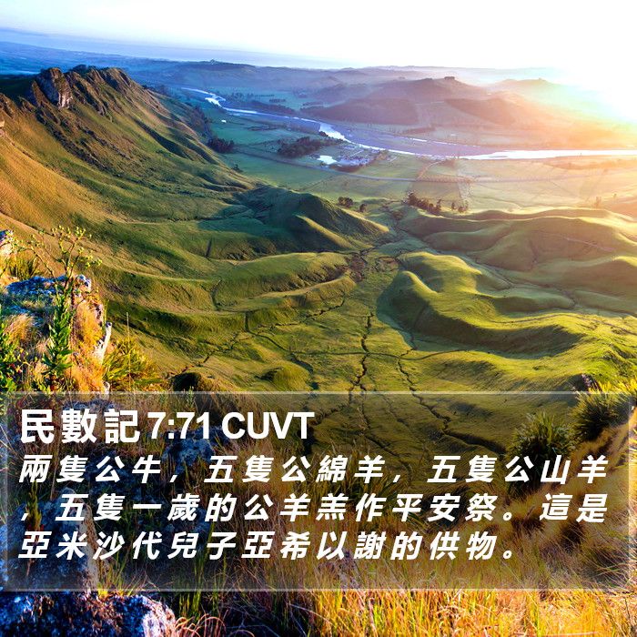 民 數 記 7:71 CUVT Bible Study