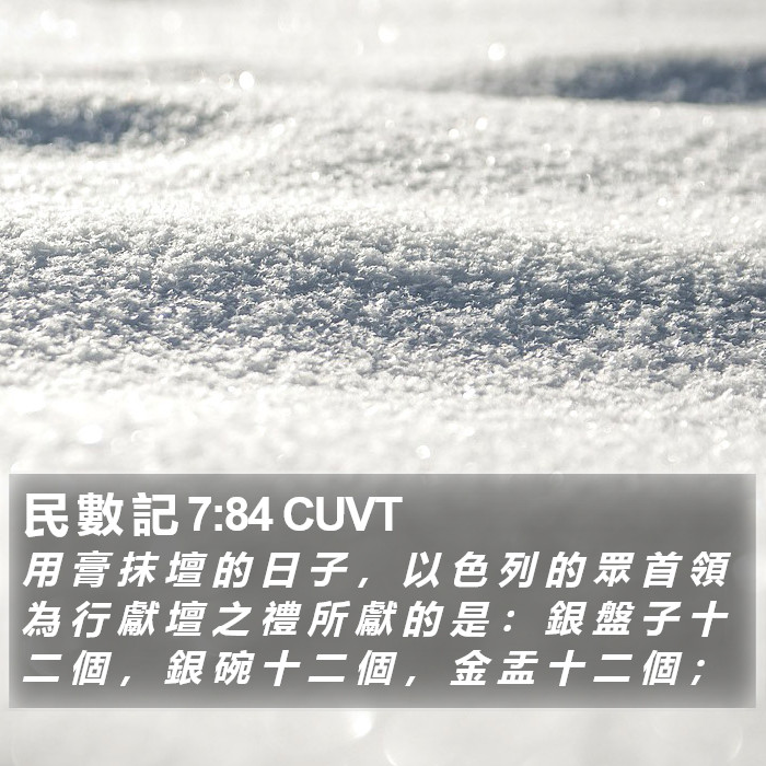 民 數 記 7:84 CUVT Bible Study