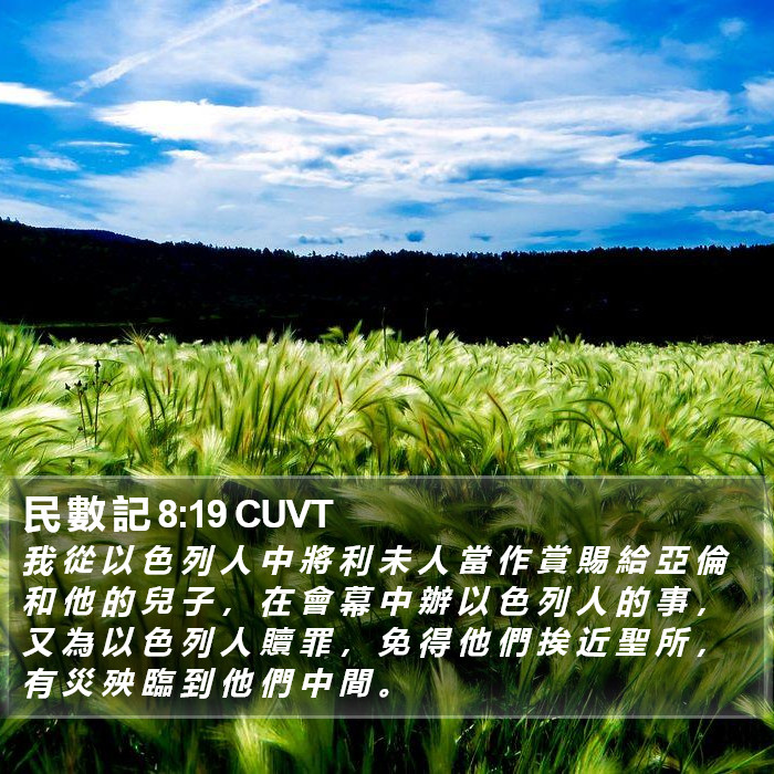 民 數 記 8:19 CUVT Bible Study