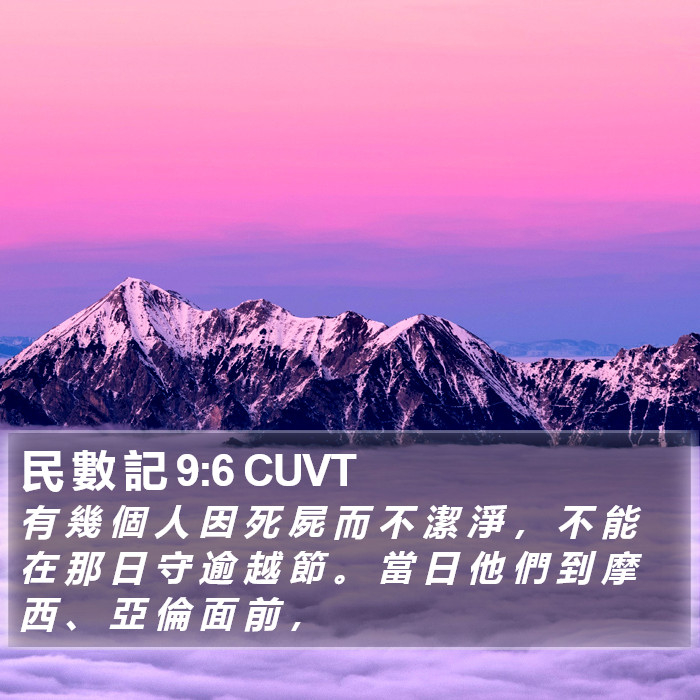民 數 記 9:6 CUVT Bible Study