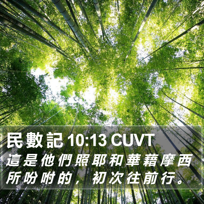 民 數 記 10:13 CUVT Bible Study