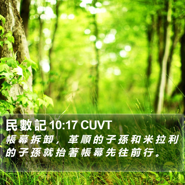 民 數 記 10:17 CUVT Bible Study