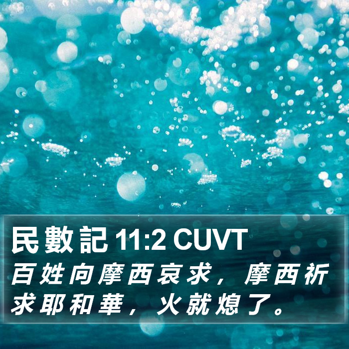 民 數 記 11:2 CUVT Bible Study