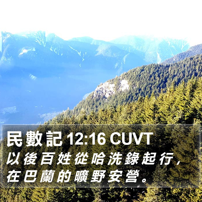 民 數 記 12:16 CUVT Bible Study