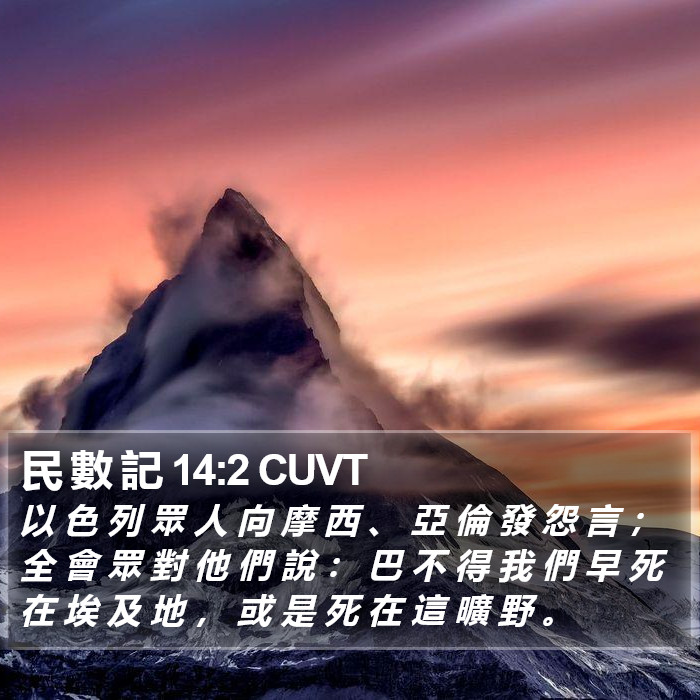 民 數 記 14:2 CUVT Bible Study