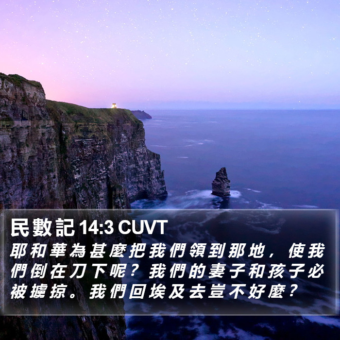 民 數 記 14:3 CUVT Bible Study