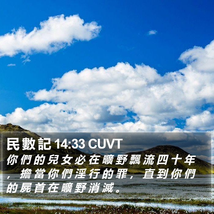 民 數 記 14:33 CUVT Bible Study