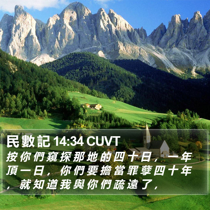 民 數 記 14:34 CUVT Bible Study