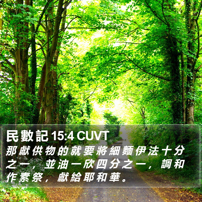 民 數 記 15:4 CUVT Bible Study