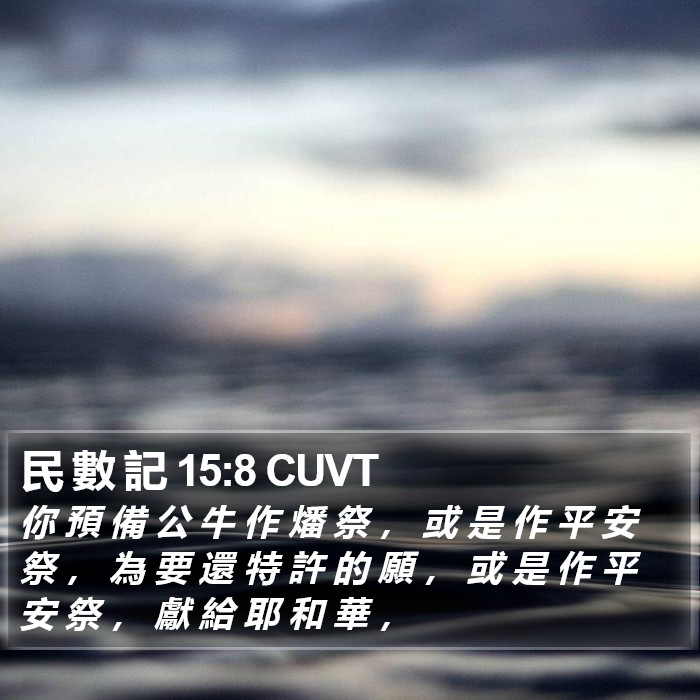 民 數 記 15:8 CUVT Bible Study