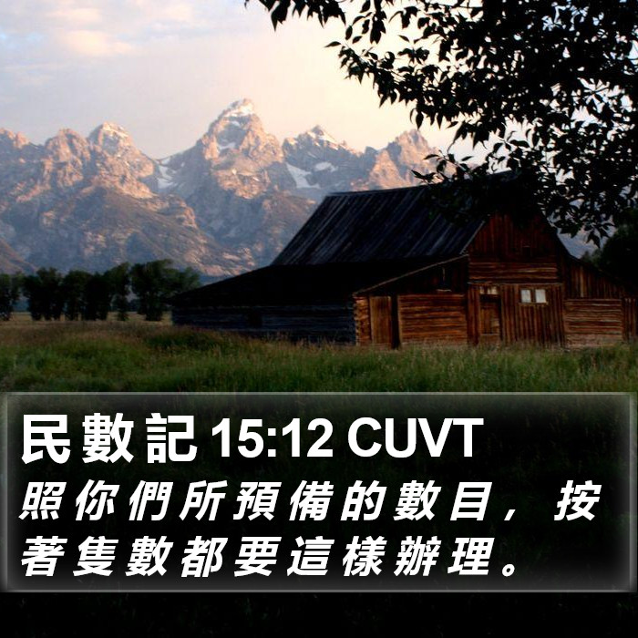 民 數 記 15:12 CUVT Bible Study