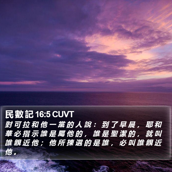 民 數 記 16:5 CUVT Bible Study