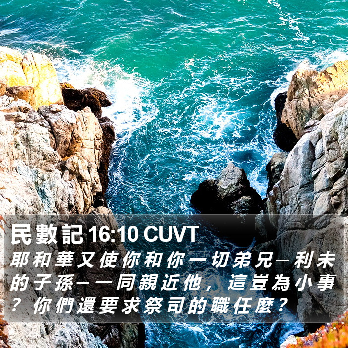 民 數 記 16:10 CUVT Bible Study