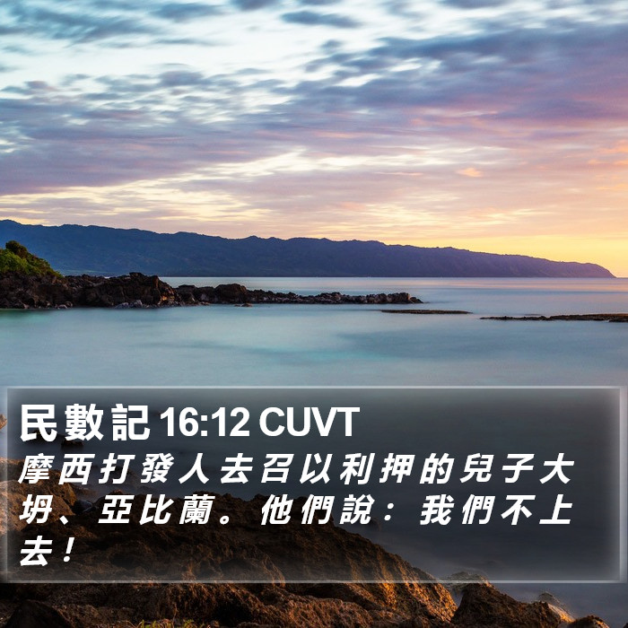 民 數 記 16:12 CUVT Bible Study