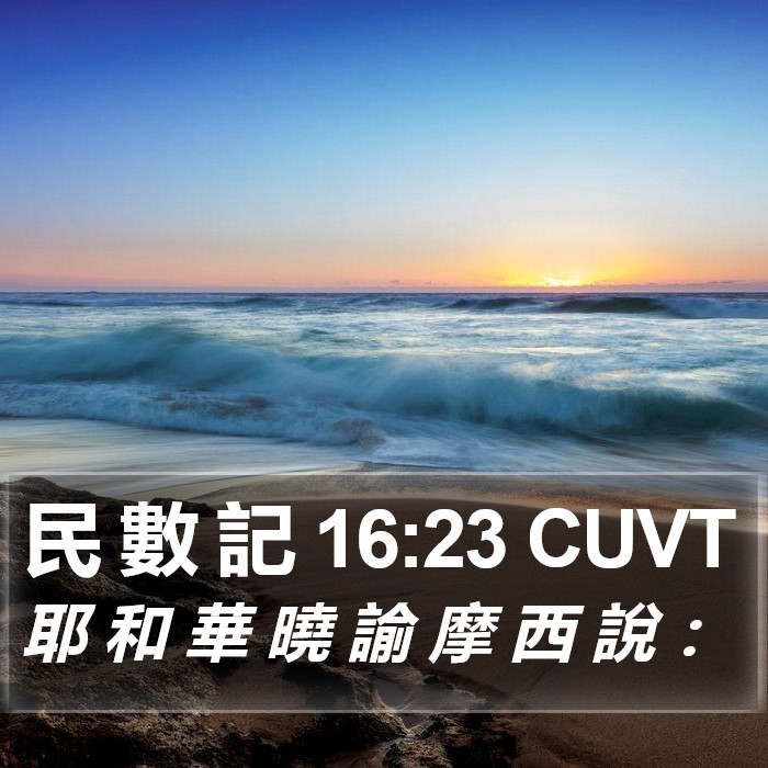 民 數 記 16:23 CUVT Bible Study