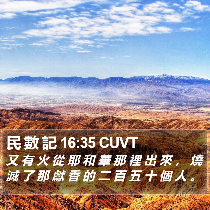 民 數 記 16:35 CUVT Bible Study