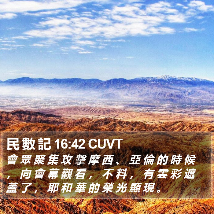 民 數 記 16:42 CUVT Bible Study