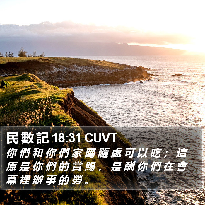 民 數 記 18:31 CUVT Bible Study