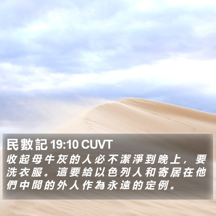 民 數 記 19:10 CUVT Bible Study