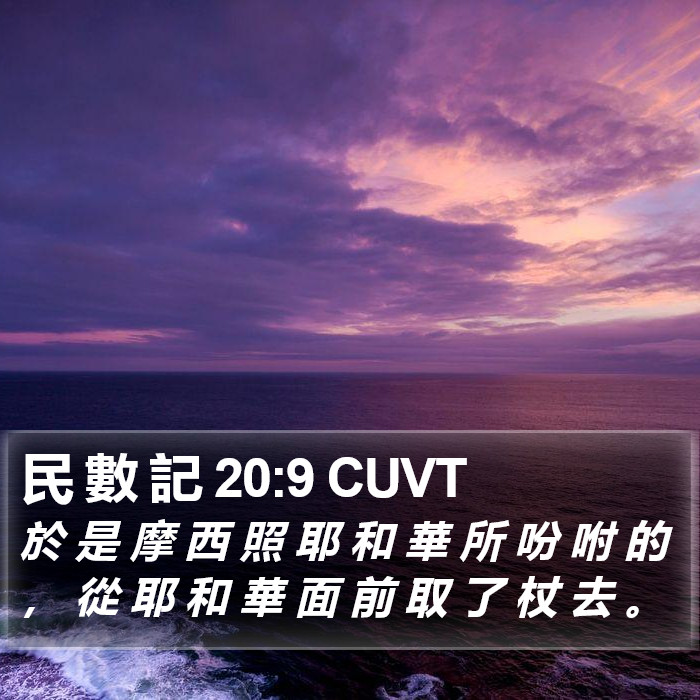 民 數 記 20:9 CUVT Bible Study