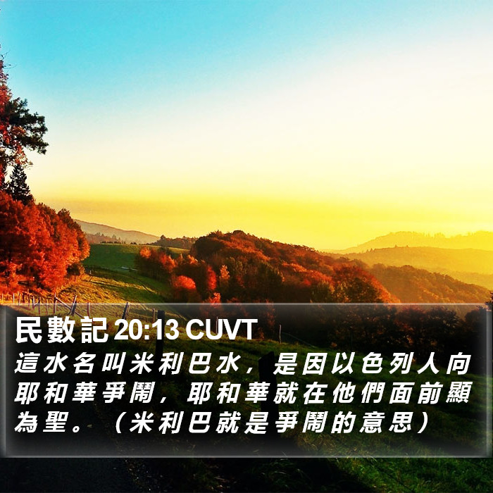 民 數 記 20:13 CUVT Bible Study