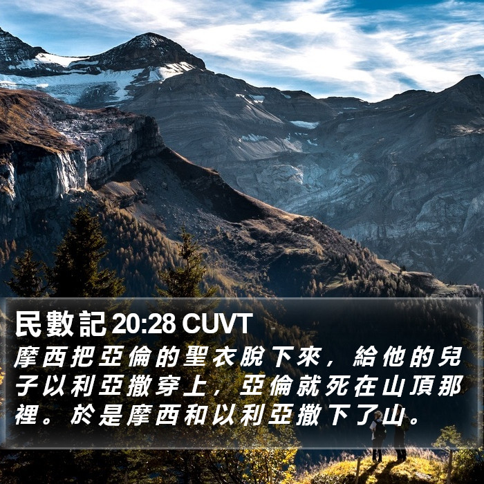 民 數 記 20:28 CUVT Bible Study